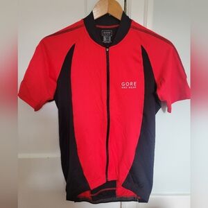 Gore Bike Wear Mens Red and Black Cycling Jersey Size S